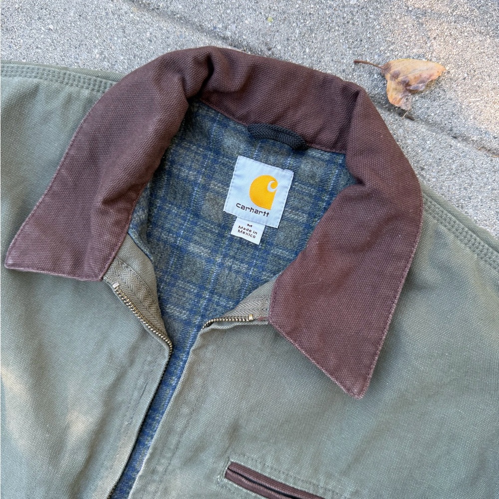 Vintage Carhartt Detroit Jacket J97 MOS Green Medium - Picture 4 of 6